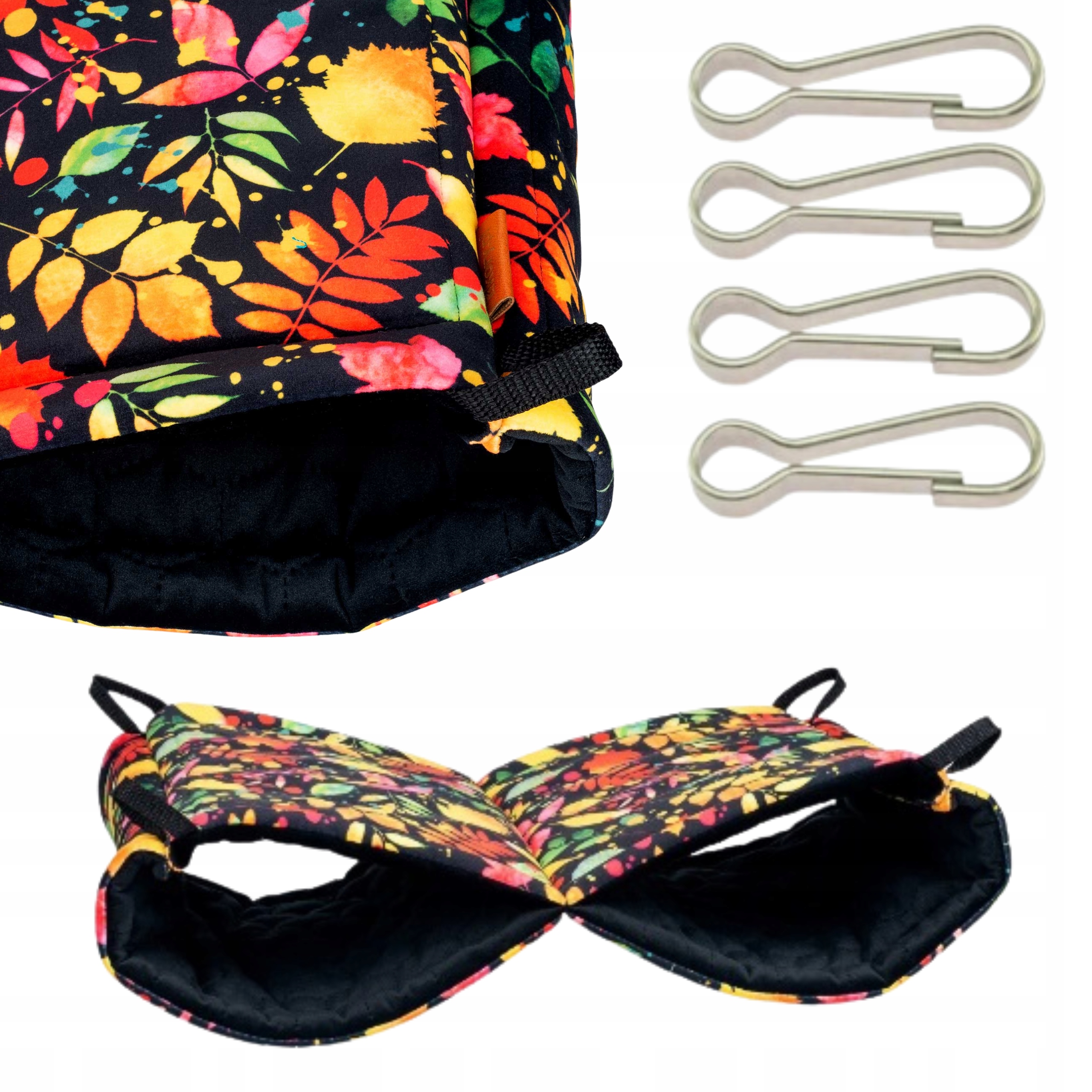 Levně Dvojitá velká houpací síť pro prasátko křečka a myšku 30x74 cm černá uKory