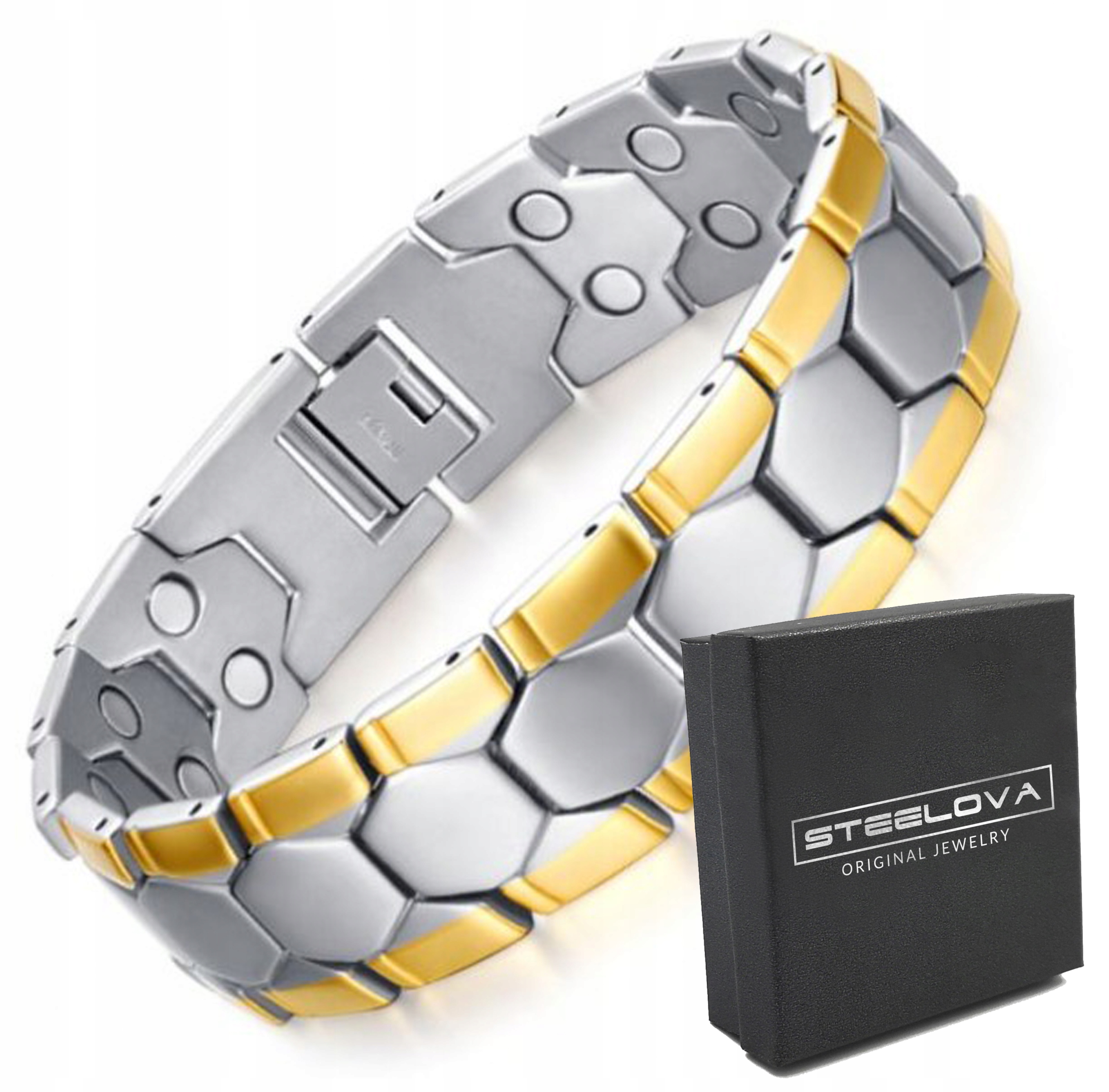 Zdravotní Zlato-stříbrný Magnetický Náramek