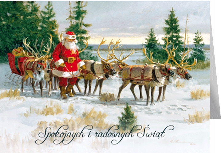 

Kartka świąteczna z Mikołajem vintage urocza BT595