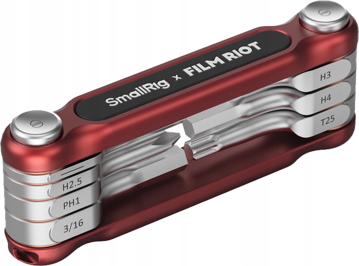 Smallrig 4811 Składany zestaw kluczy multitool 7-w-1, czerwony