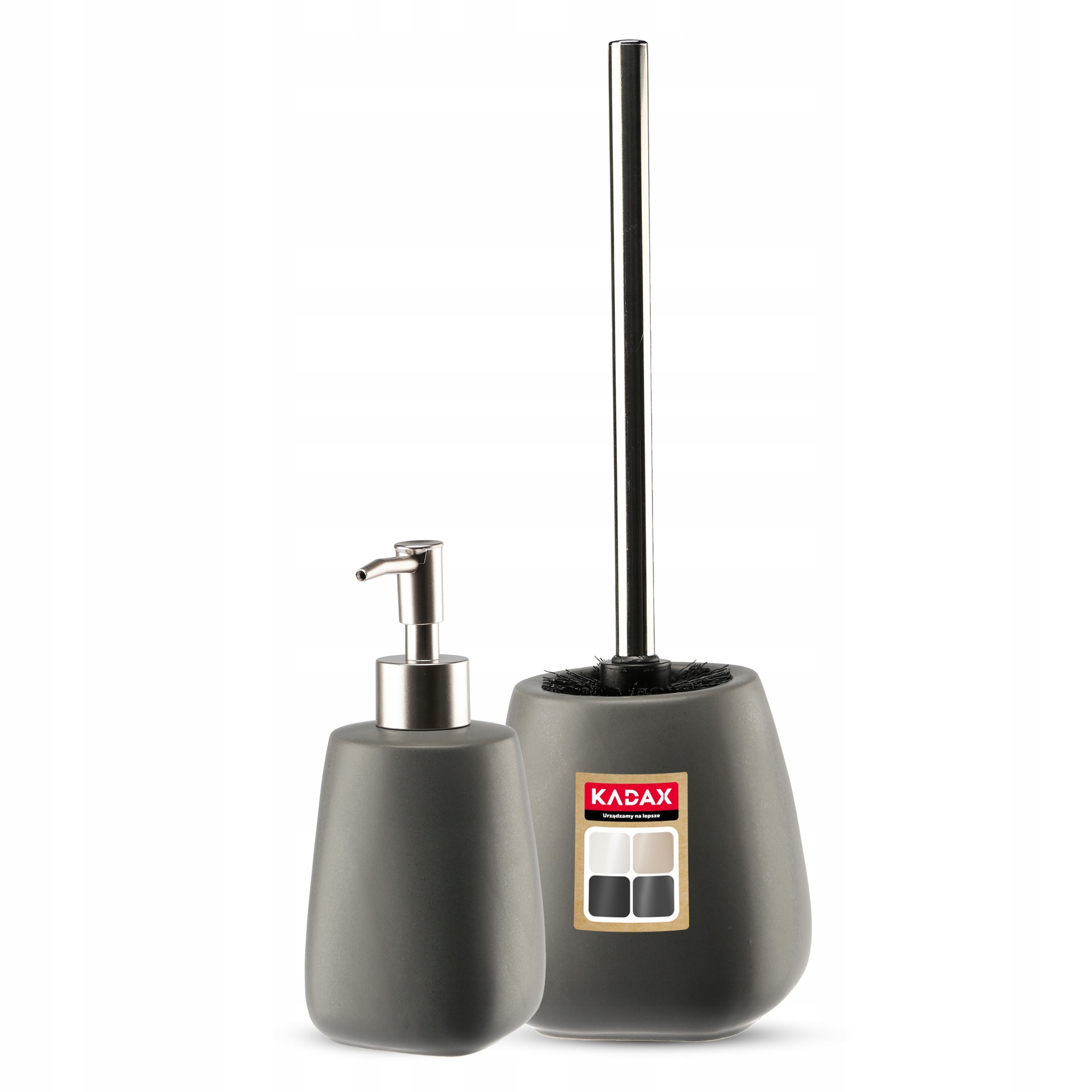

Kadax Zestaw Łazienkowy Szczotka Wc Dozownik Szary