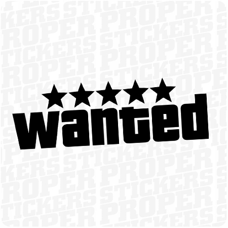 

wanted Gta naklejka 10 x 3,3 cm