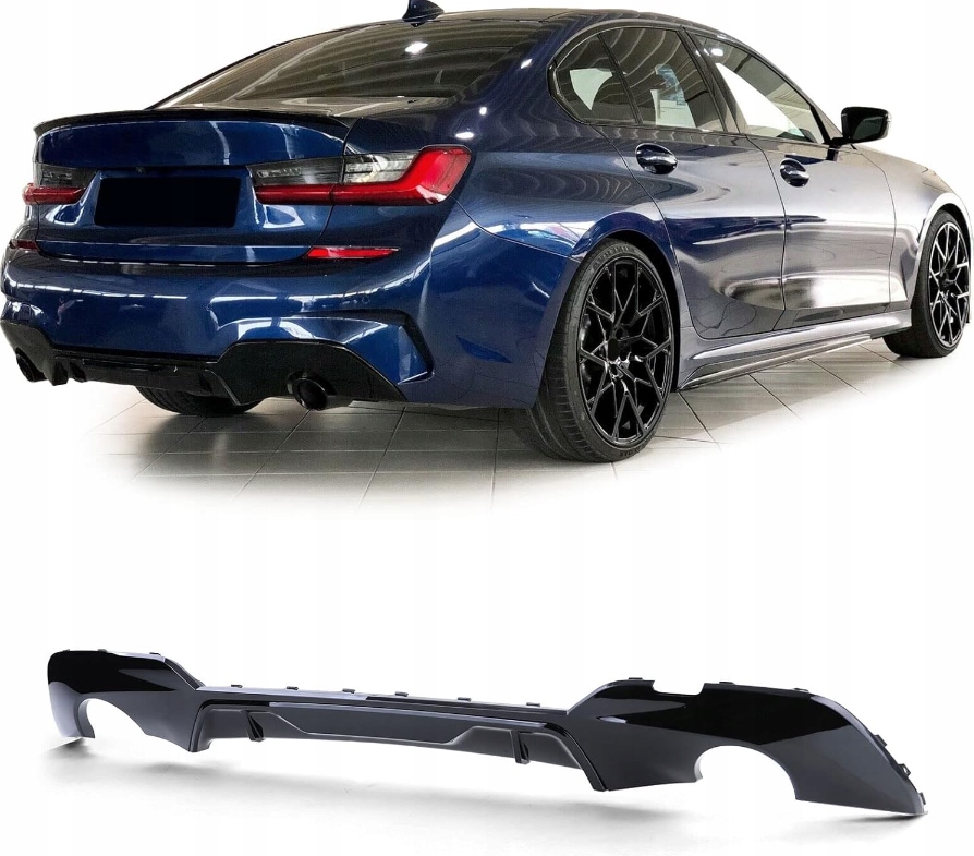 Bmw G20 G21 M Sport Předlift Černý Lesk Difuzér Zadního Nárazníku