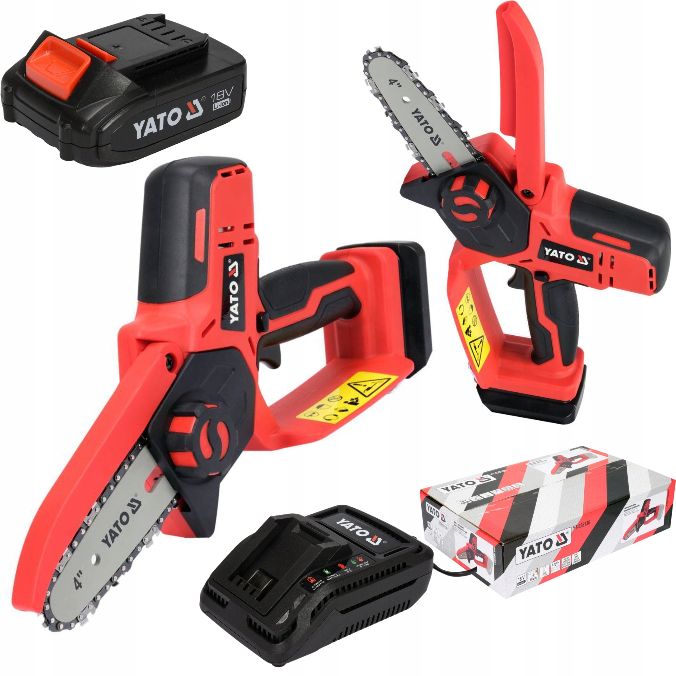 Yato Malá Řetězová Pila 4" 18V 2AH Pila Zahradní Nůžky Nůžky YT-828135
