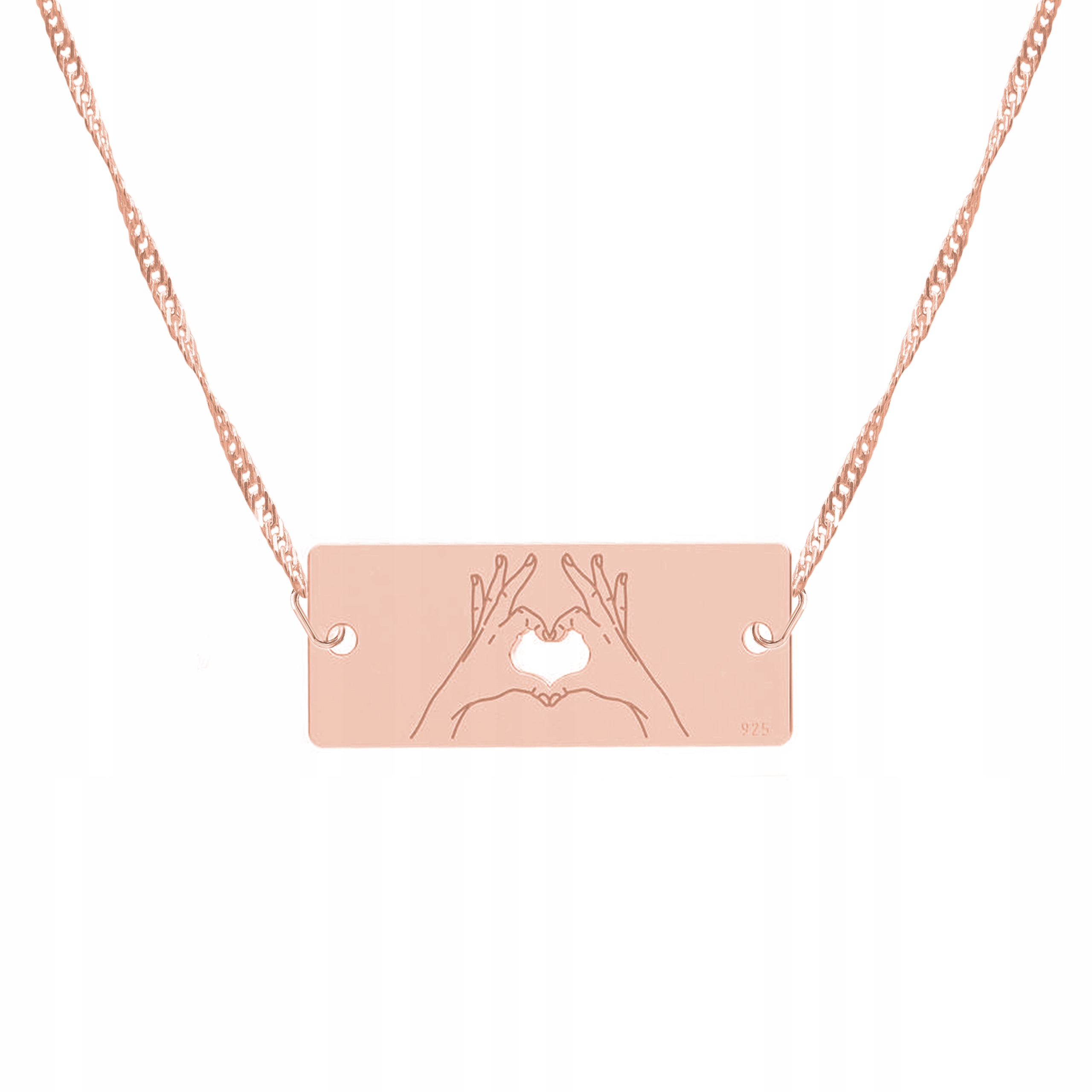 Řetízek zlatý náhrdelník 925 Srdce s rukou