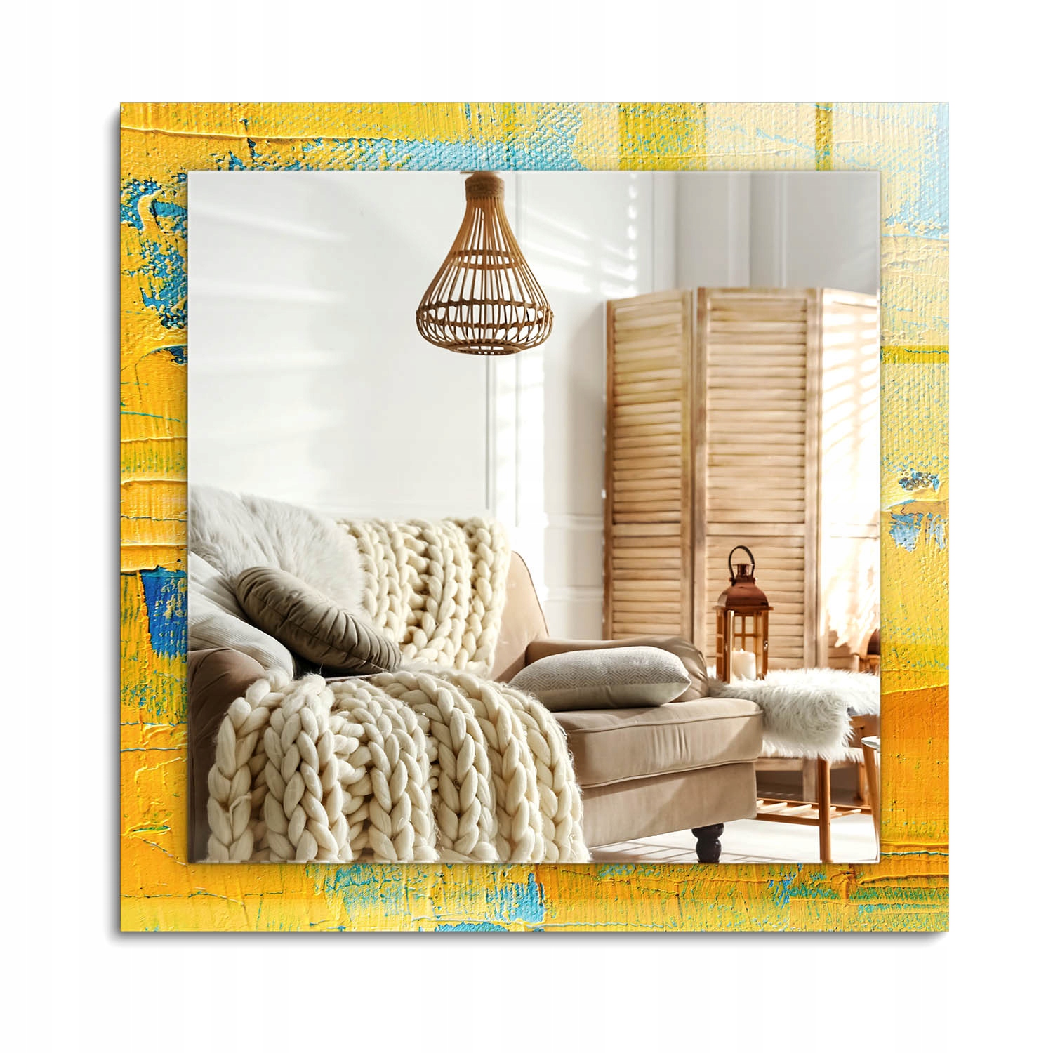Dekoratívne zrkadlo s grafikou Štvorcové 60 x 60 cm Abstraktný olejový obraz