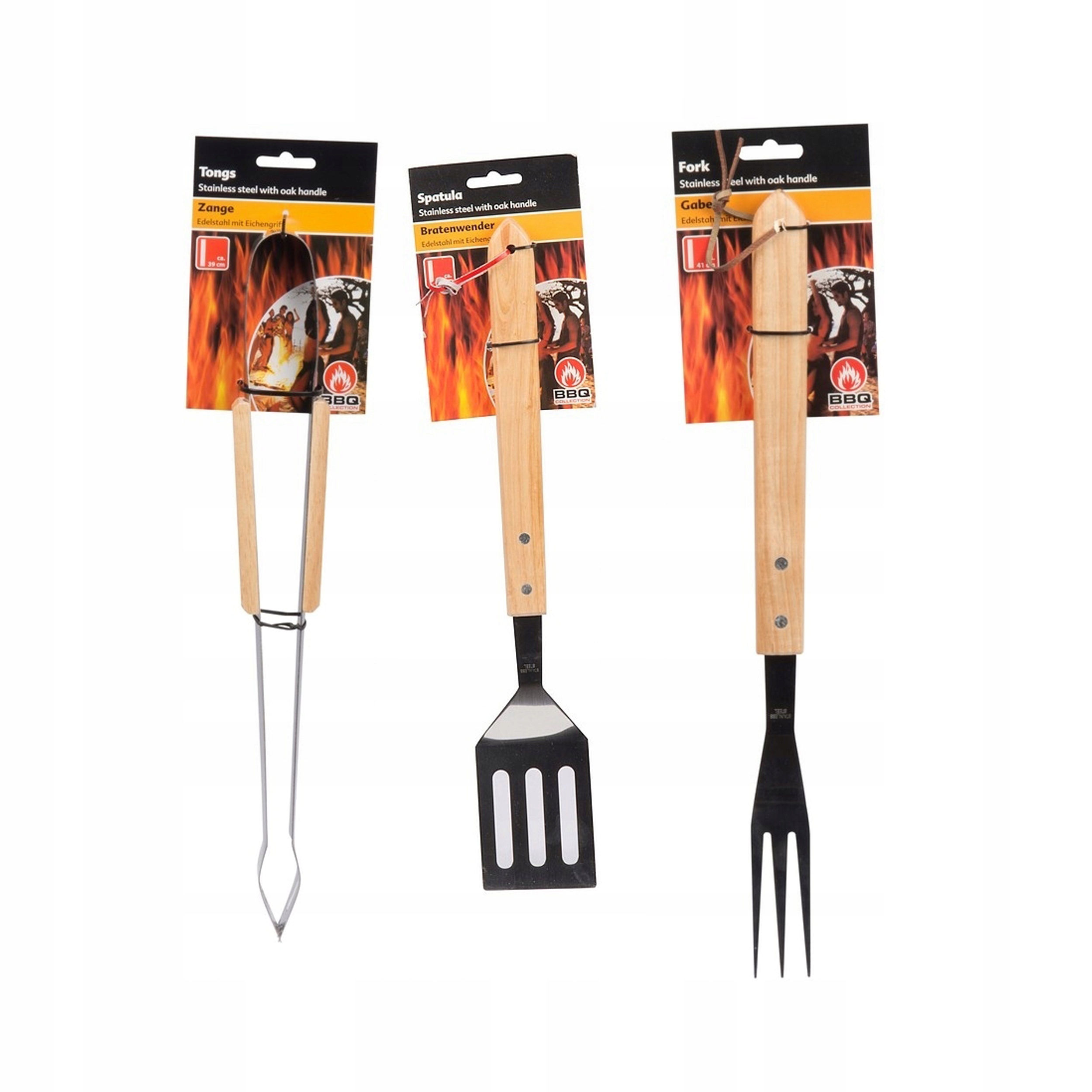 ZESTAW PRZYBORÓW GRILL ŁOPATKA+WIDELEC+SZYPCE STAL Kod producenta WER45