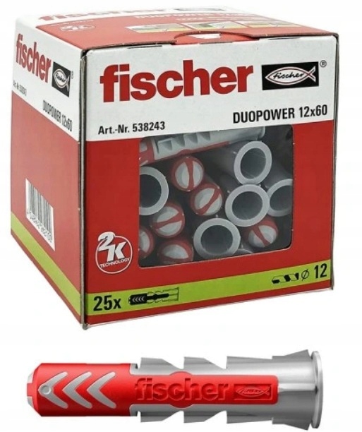 

Kołki Fischer Duopower kołek koszulka 12x60 25 szt