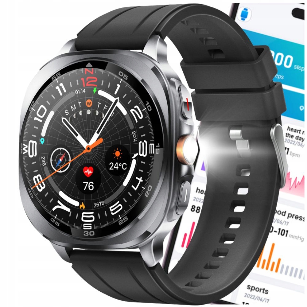 Smartwatch Hodinky Watch Gps Čierne Amoled Rozhovory Dámske Športové Menu Pl