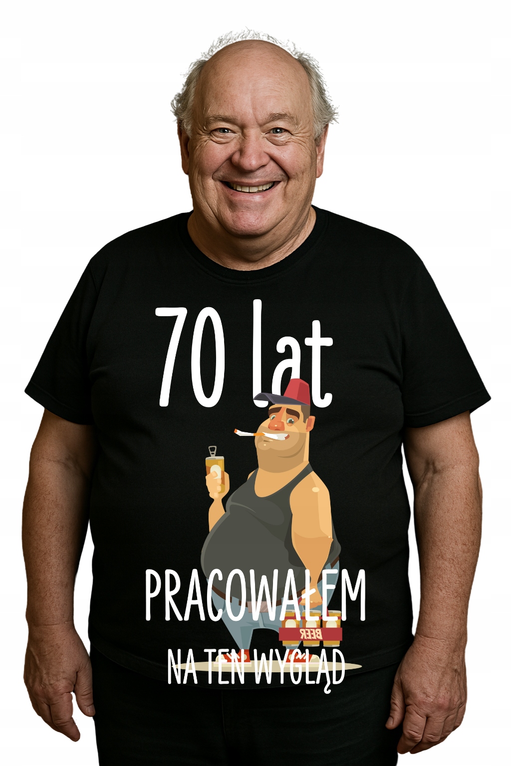 PÓLÓ 70. SZÜLETÉSNAPRA VICCES AJÁNDÉK PASINAK FEKETE SZÜLINAPI 3XL Modell Urodzinowa