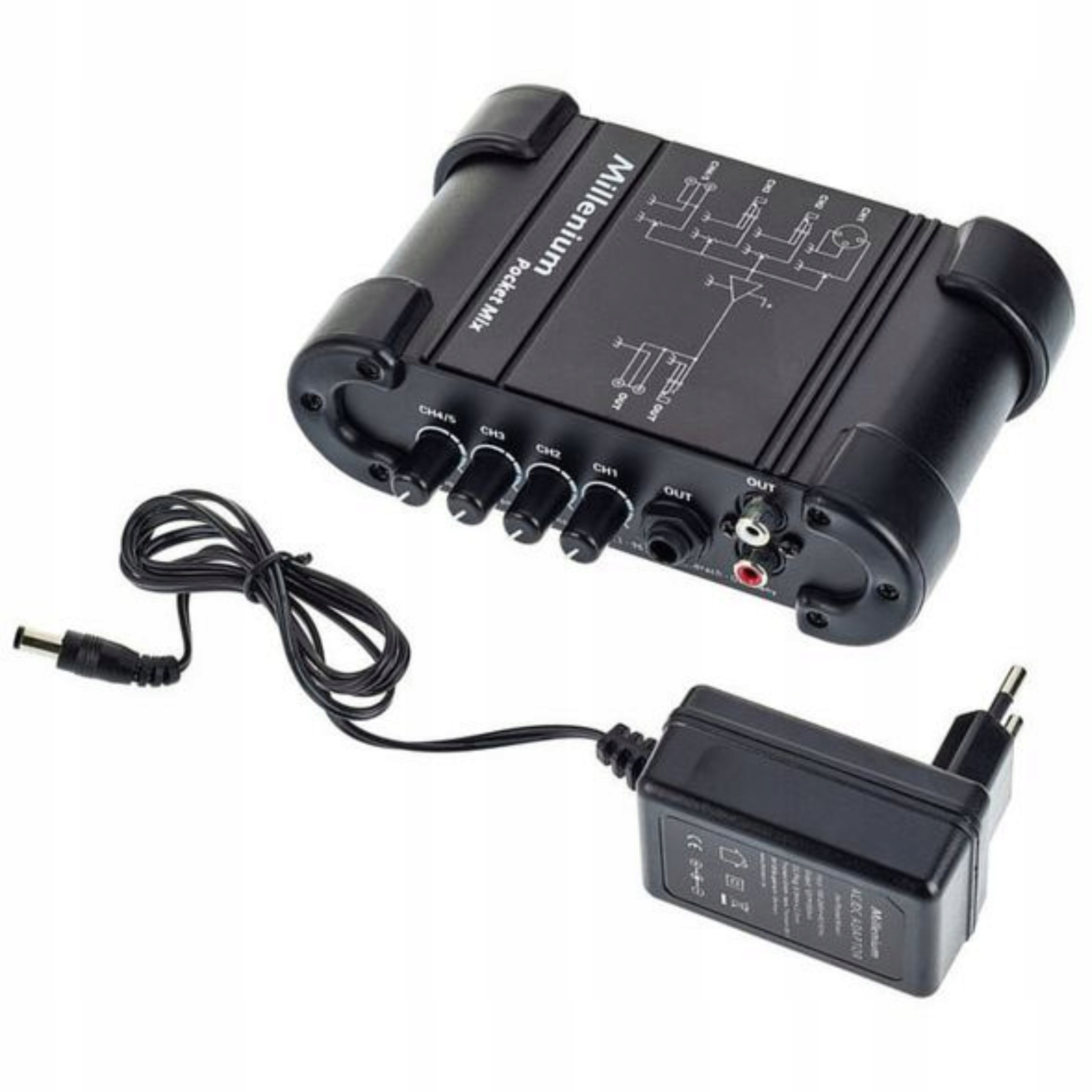 Audio mixér 5-kanálový Millenium Pocket Mix Xlr Rca Kompaktní pro mikrofon