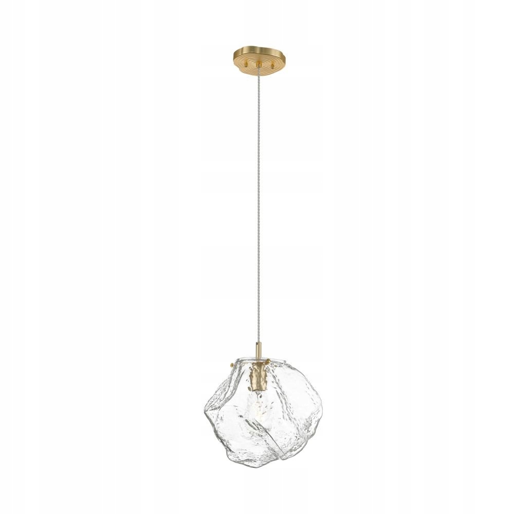 Dizajnová sklenená zlatá závesná lampa kocka ľadu skala Rock Zuma Line