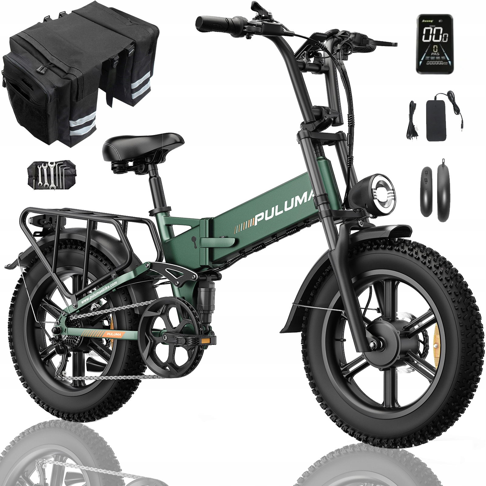 Puluma PE500 2000W 17,5AH 45km/h 120km olejová brzda dva motory 20"*4,0" horské kolo