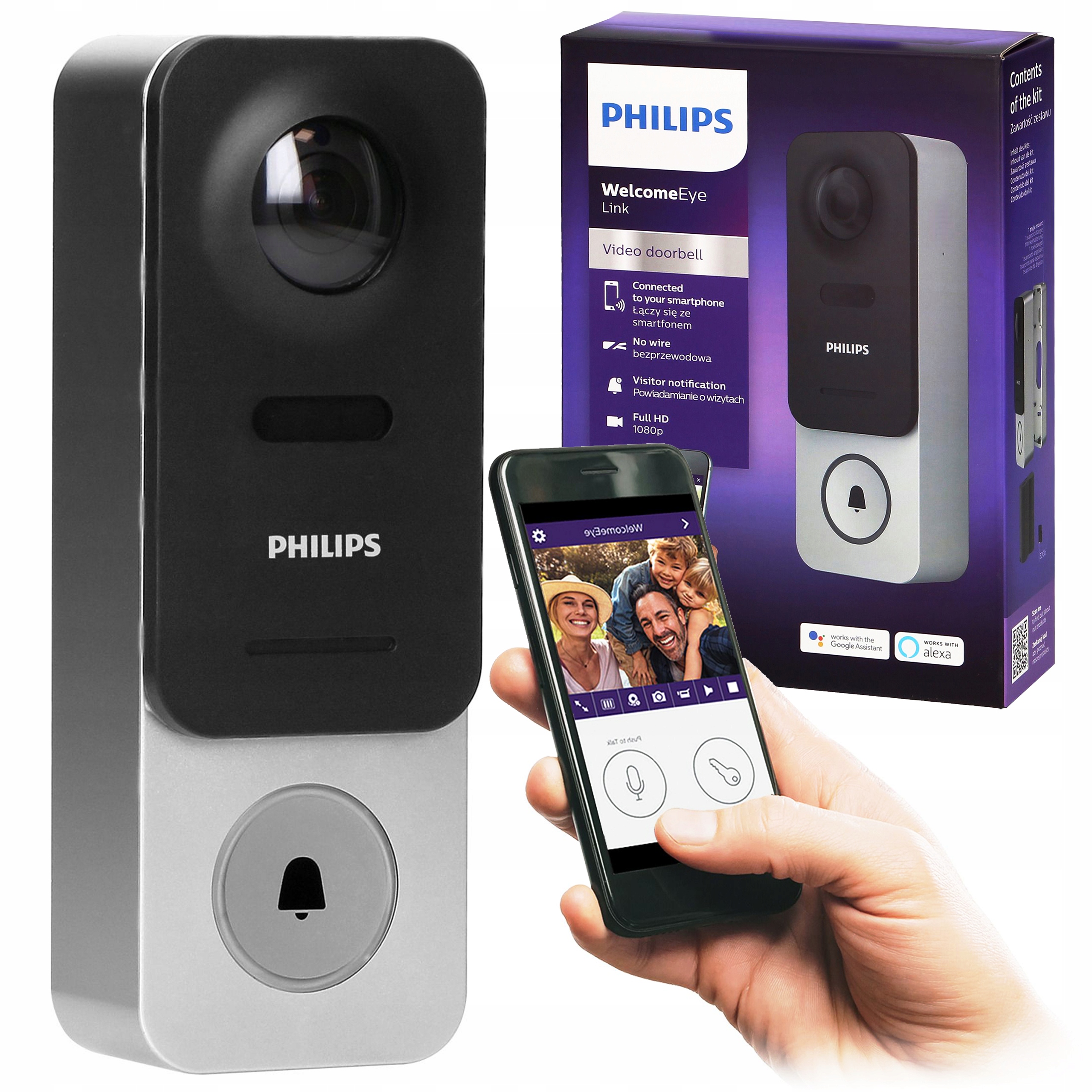 Dzwonek domofon PHILIPS Link WIDEO WiFi + APKA