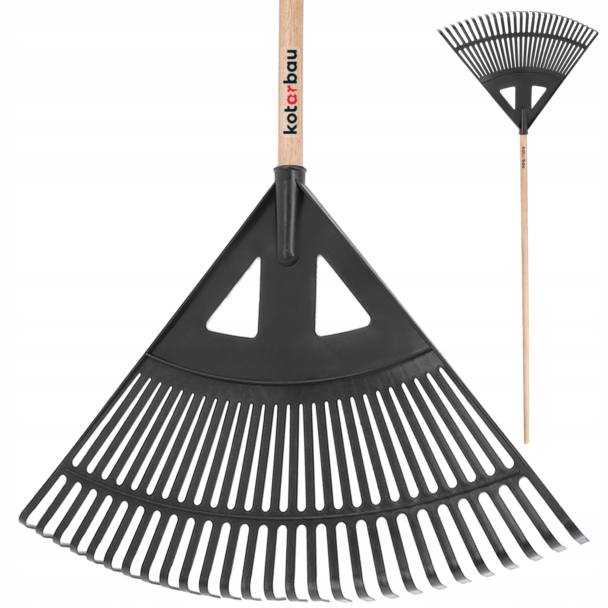 GRABIE WACHLARZOWE GRABKI DO LIŚCI I TRAW OGRODOWE PLASTIKOWE CZARNE 580 MM