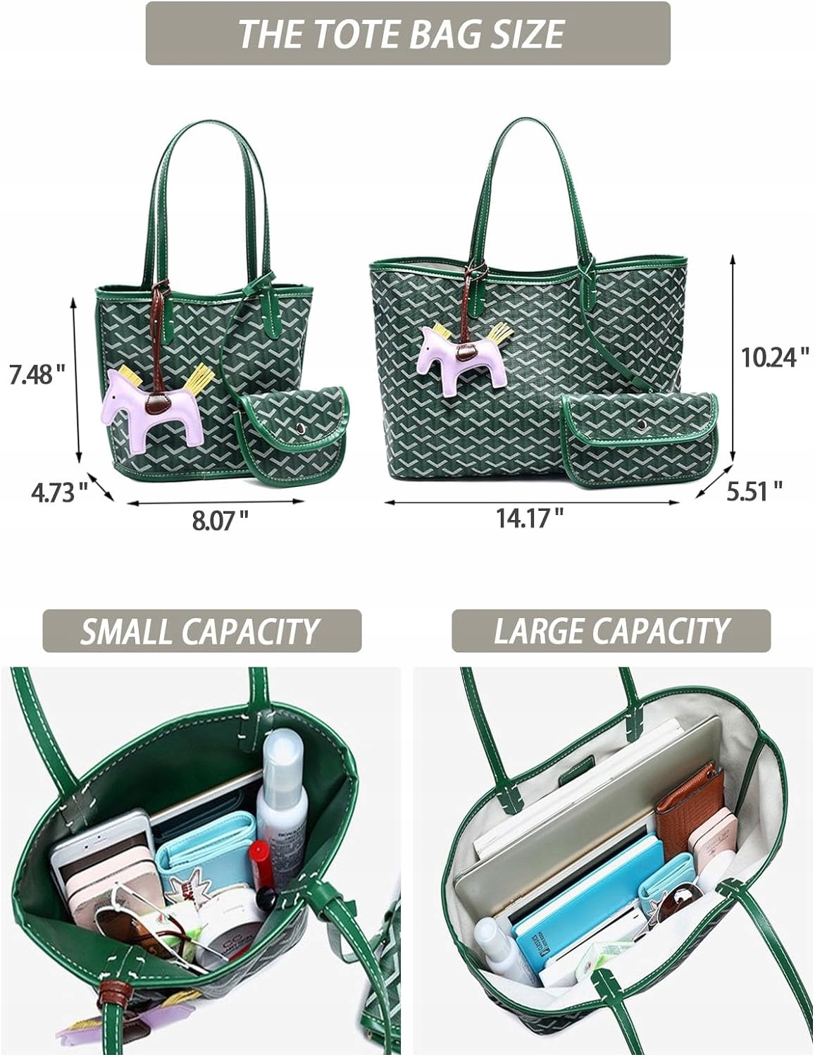 MODNA DAMSKA TORBA PODRÓŻNA, SKÓRZANA TORBA NA RAMIĘ - ZESTAW-DUŻY ROZMIAR Wzór dominujący bez wzoru