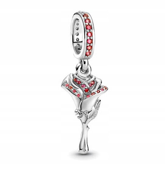 Charms srebrny Ag 925 Róża z cyrkoniami 270222CHR