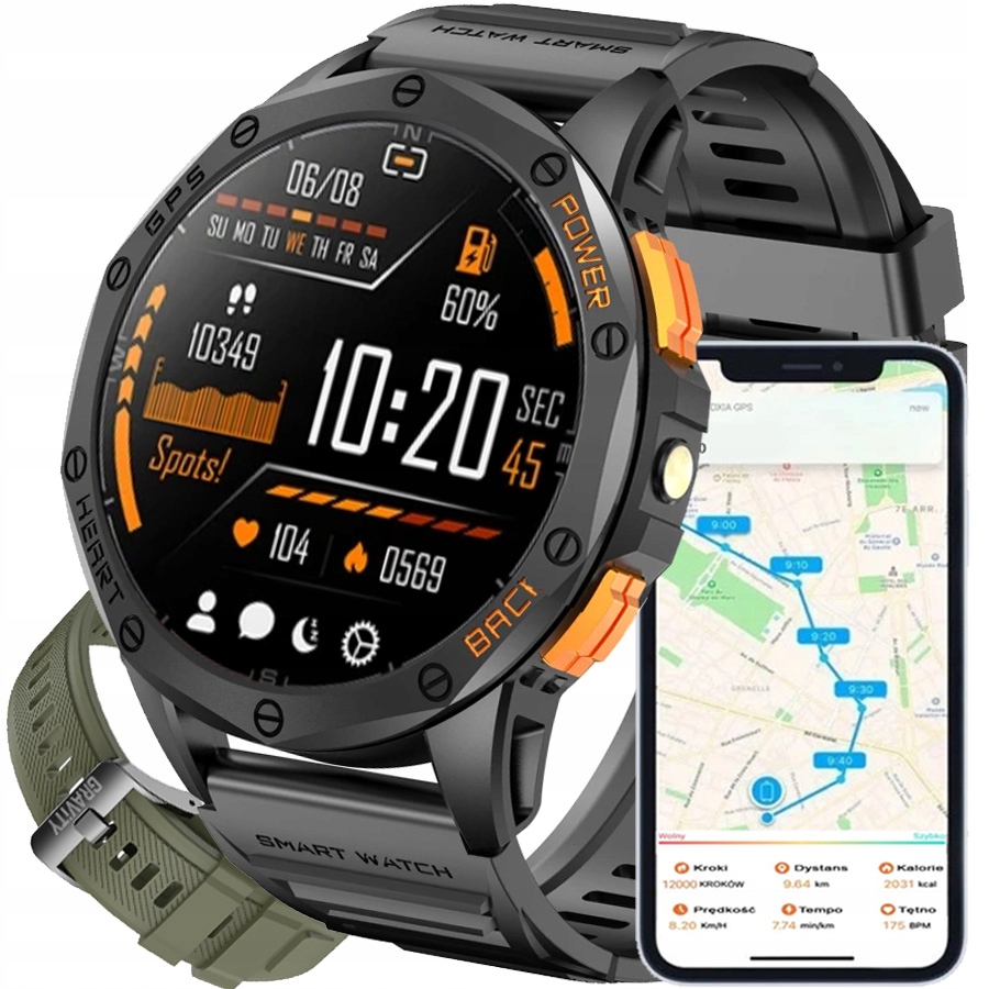 Pánské hodinky Chytré Hodinky Gravity Gps Hovory Barometr Kompas Always Display