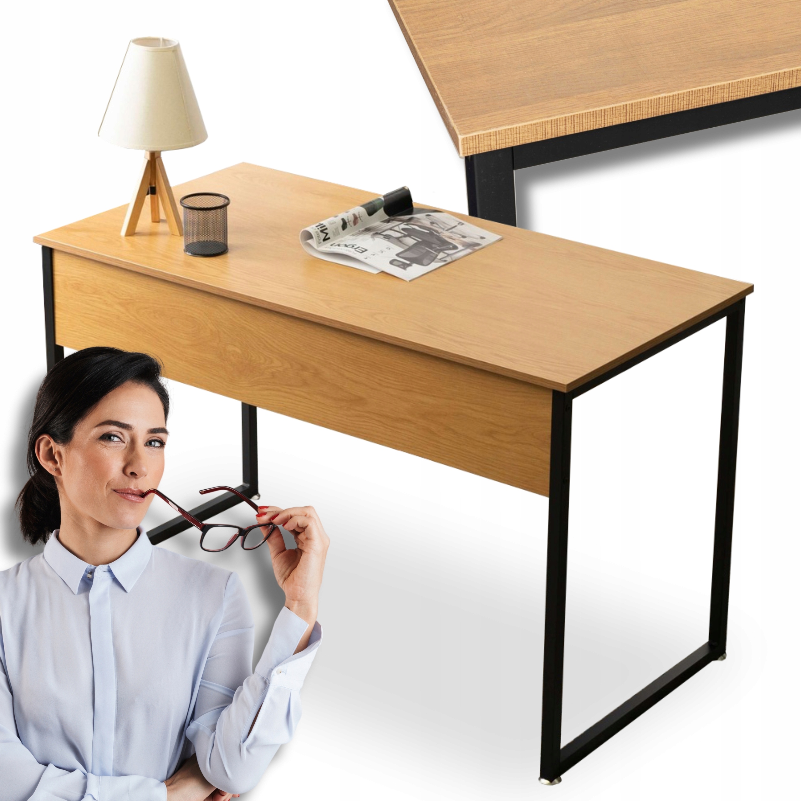 Psací stůl 120 Loft Industriální Kancelářský Jednoduchý Dub Zlatý Ross