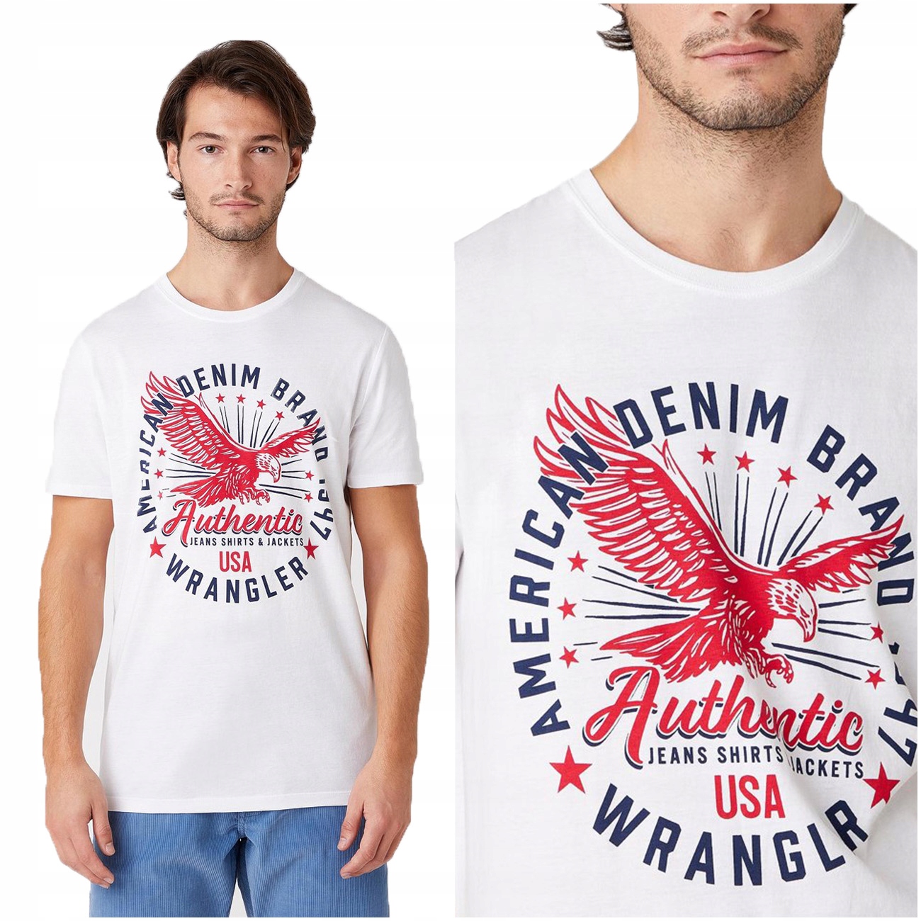 

Wrangler Americana Męski T-shirt Koszulka Logo XL