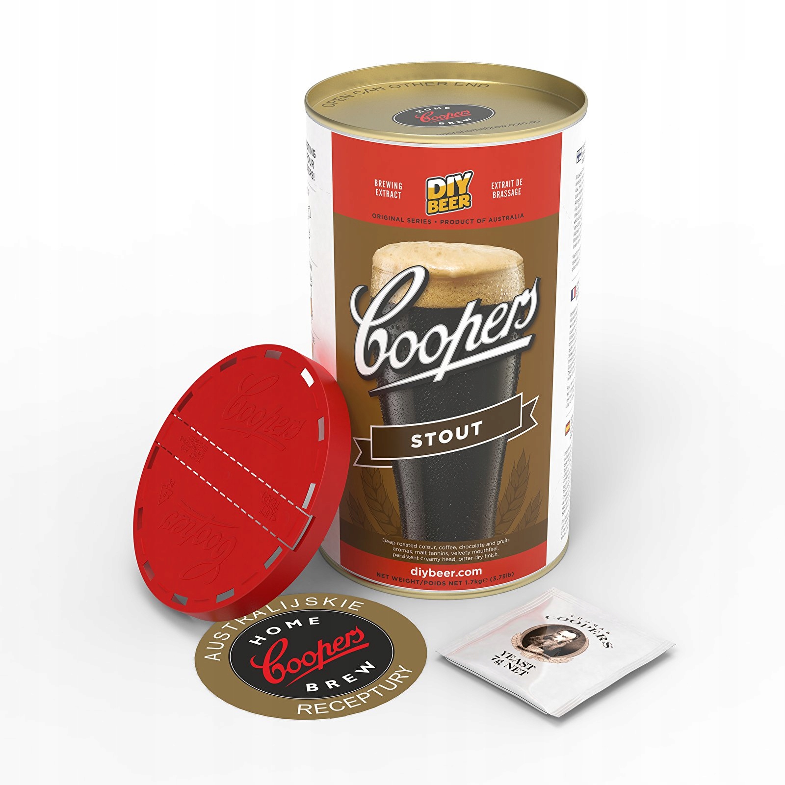 БОНДАРНЫЙ СТАУТ PIWO DOMOWE BREWKIT 23 л + дрожжевая марка для броуина