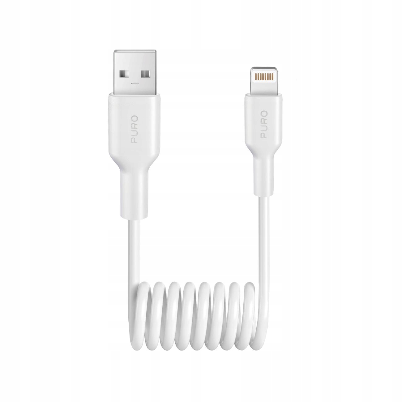 Kabel spirálový Usb-a iPhone Lightning 12W 1 m bílý