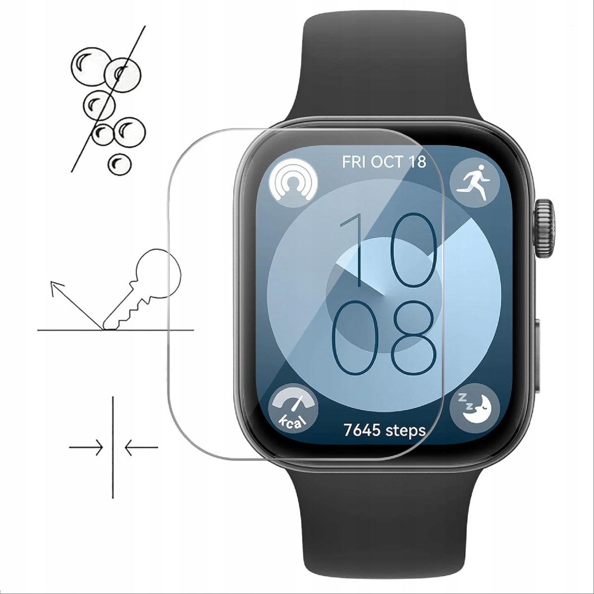 3x Szkło hybrydowe ochronne na ekran do Huawei Watch Fit 3, 3MK, szkiełko Producent 3MK