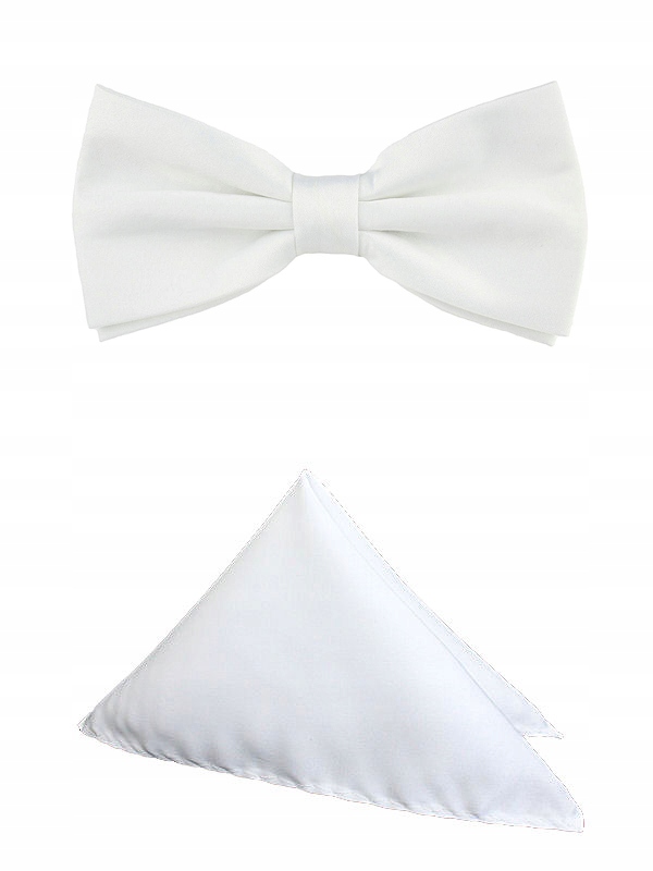 KOMPLET MUCHA i POSZETKA CHUSTECZKA ZESTAW BIAŁY