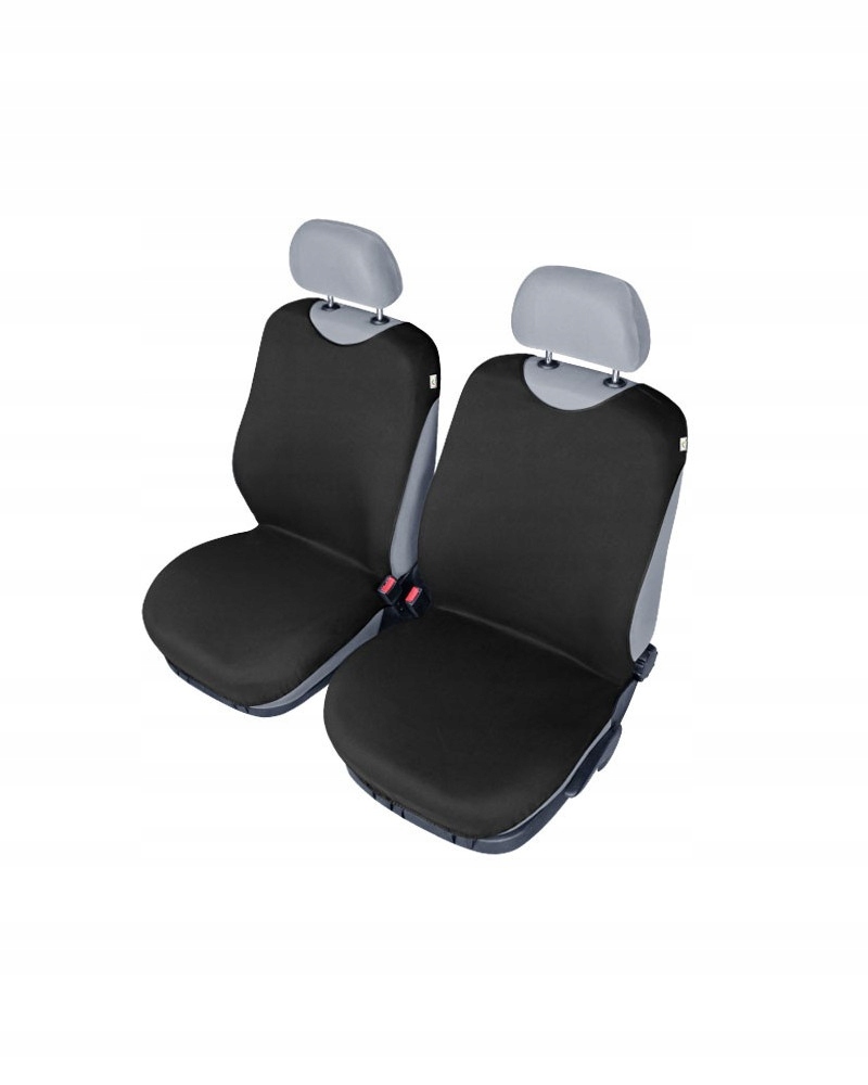 Dwa pokrowce na przednie fotele, dwie koszulki bawełniane czarne Kb
