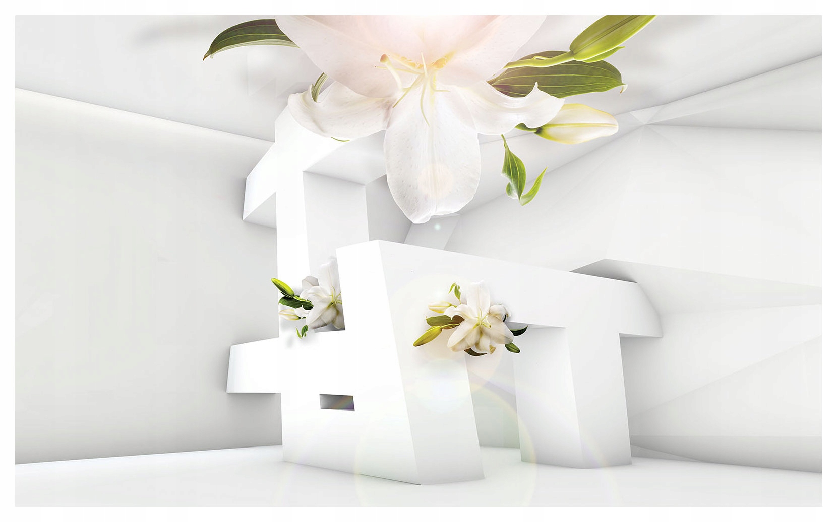 Fototapeta Biele ľalie geometria minimalizmus škandinávsky štýl 400x280 lepidlo