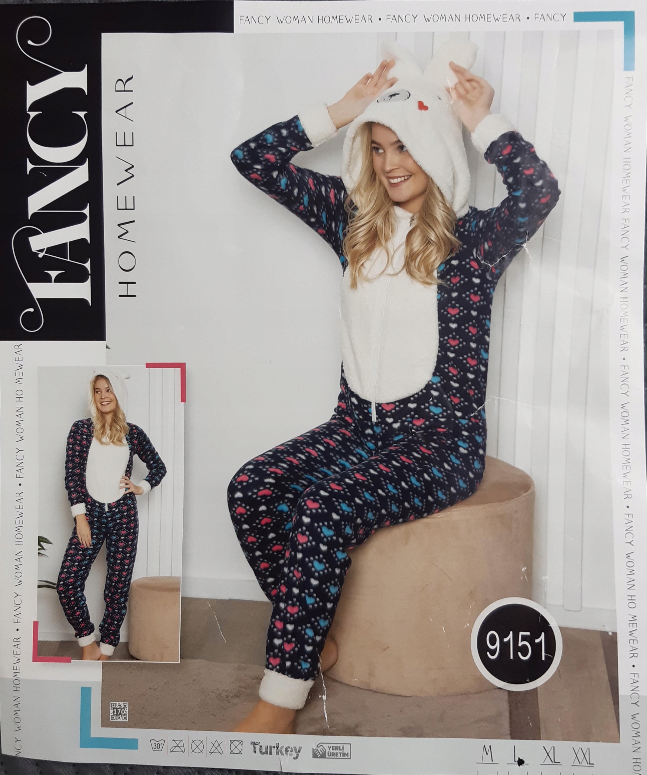 

Piżama damska Kombinezon Soft onesie Kaptur XXL