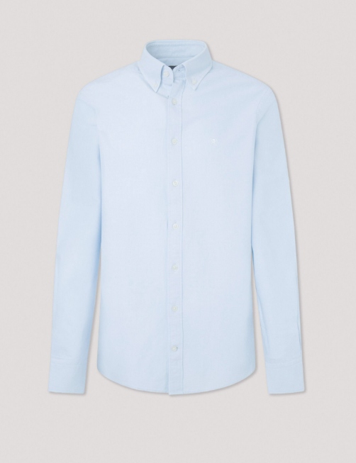 Hackett London Modrá Košile Oxford Ve Střihu Tailored Fit S