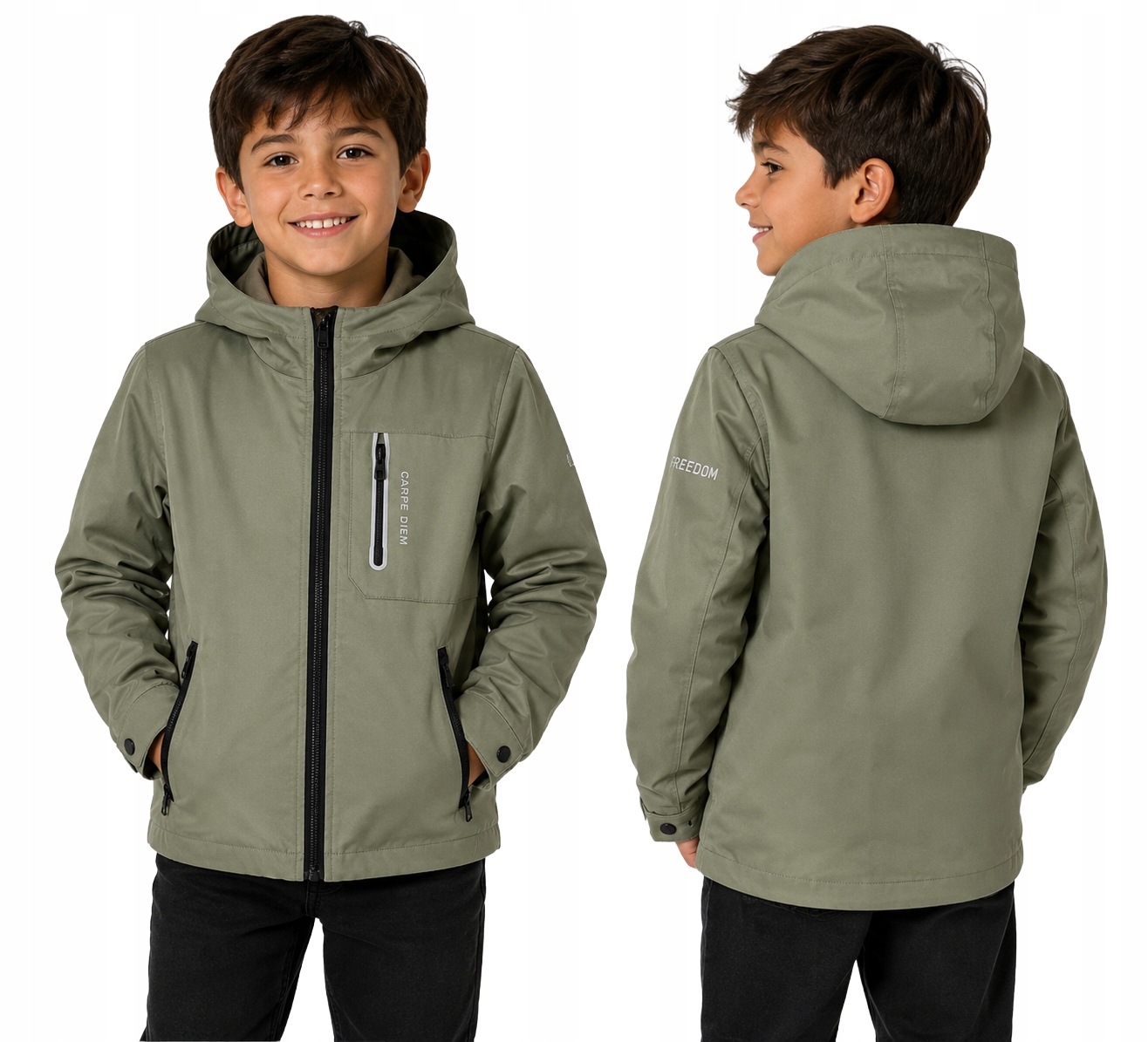 Kurtka chłopięca przejściowa softshell, wodoodporna/wiatroszczelna 146/152