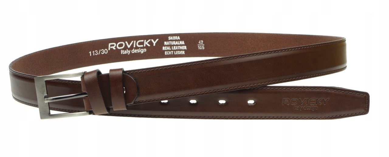 

Rovicky Pasek Skórzany Męski Brązowy Skóra Licowa
