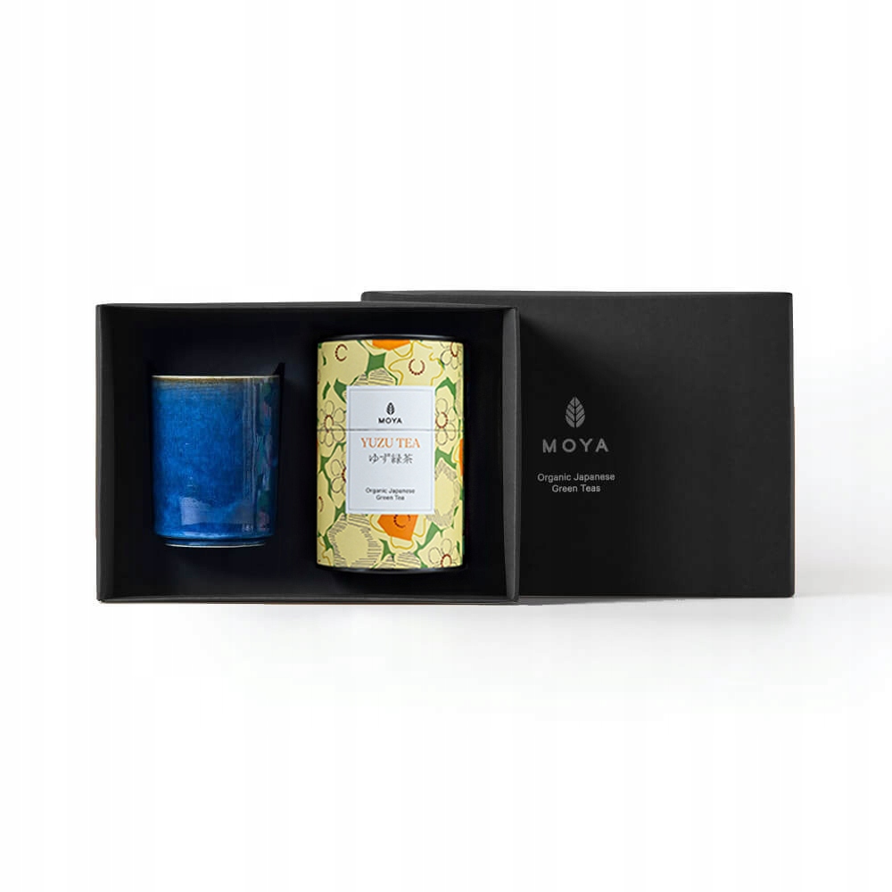 Zestaw prezentowy organiczna zielona herbata Moya Yuzu Tea i kubek Kaze