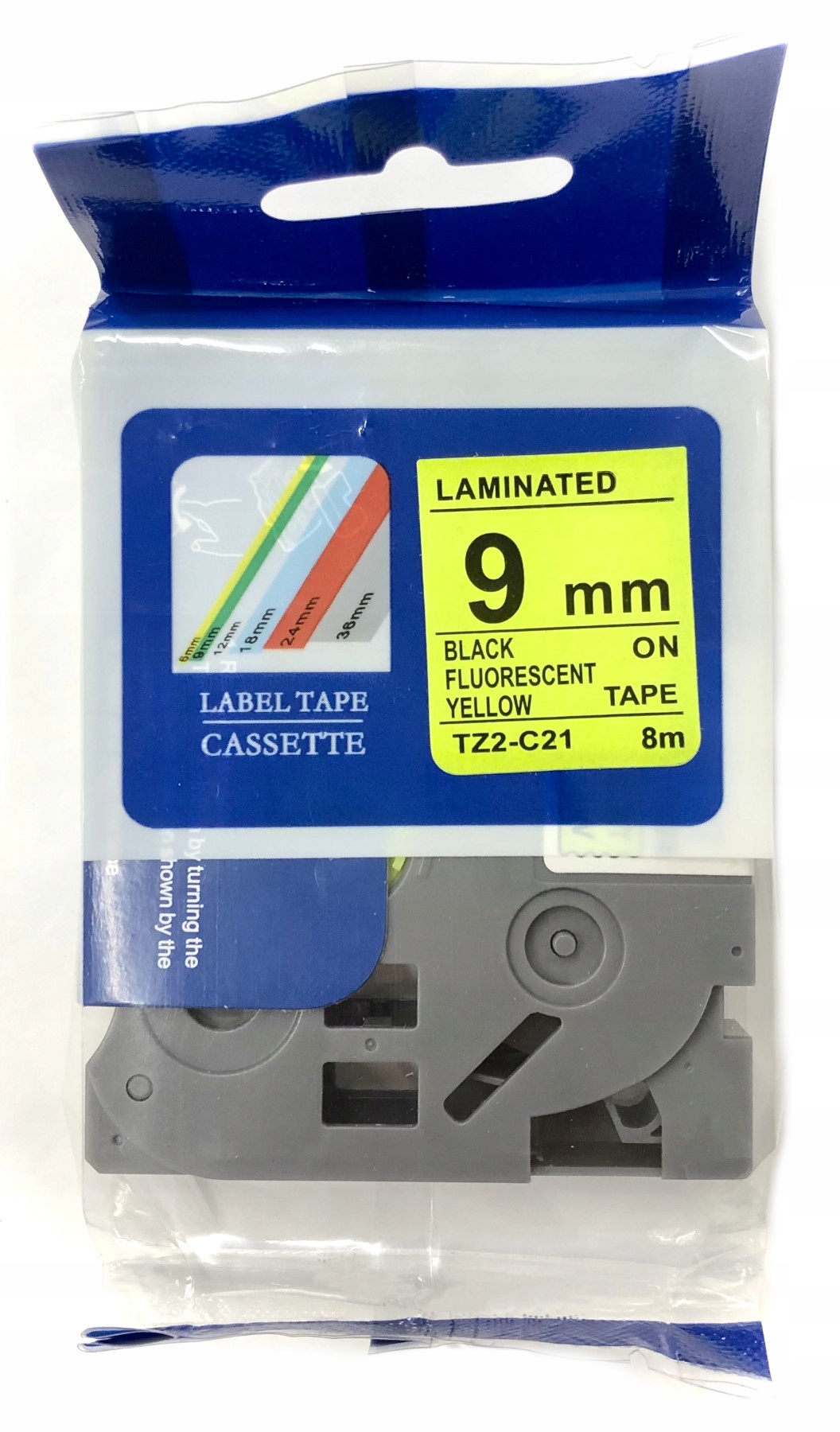Taśma TZ2-C21 zamiennik Brother TZ-C21 TZe-C21 9mm