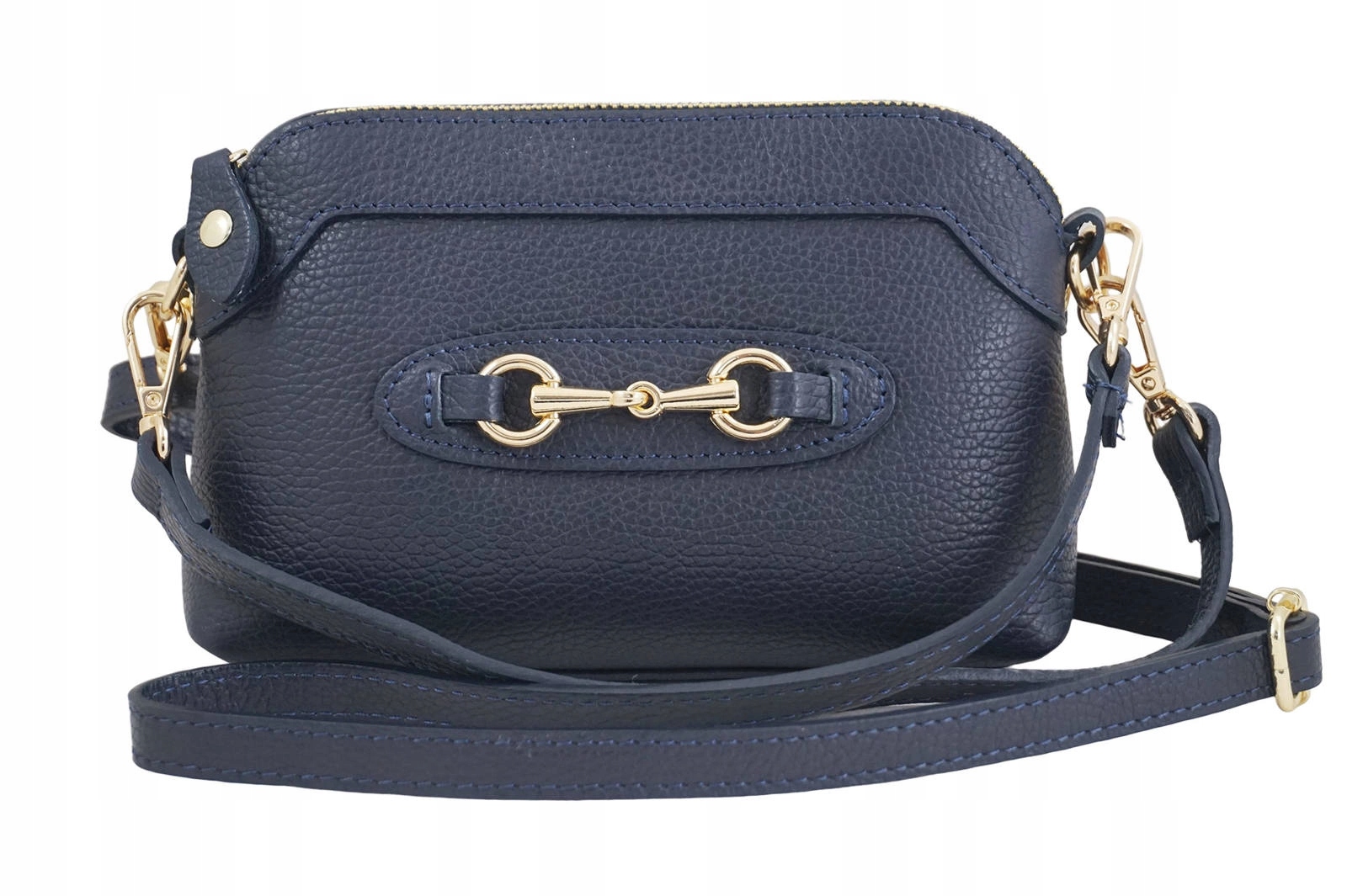 Malá dámská kabelka z přírodní kůže modrá