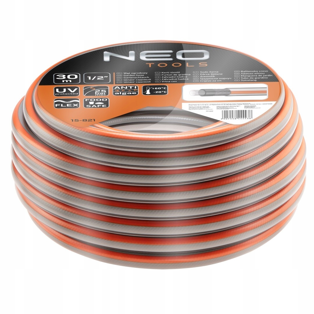 

Wąż ogrodowy 4-warstwowy 30m 1/2" Neo Tools 15-821