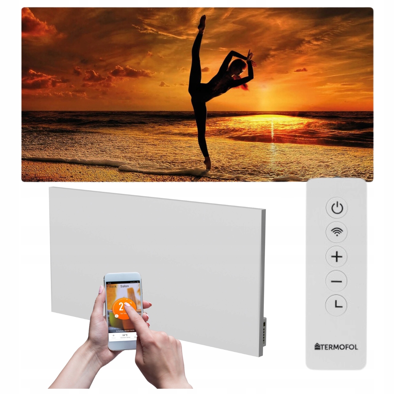 Infračervený obrazový ohrievač 700 W 120 x 60 cm WiFi