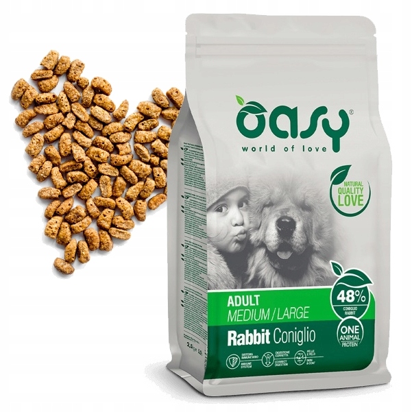 Oasy Karma Sucha Dla Psów Medium Large Rabbit Monobiałkowa Królik 12kg