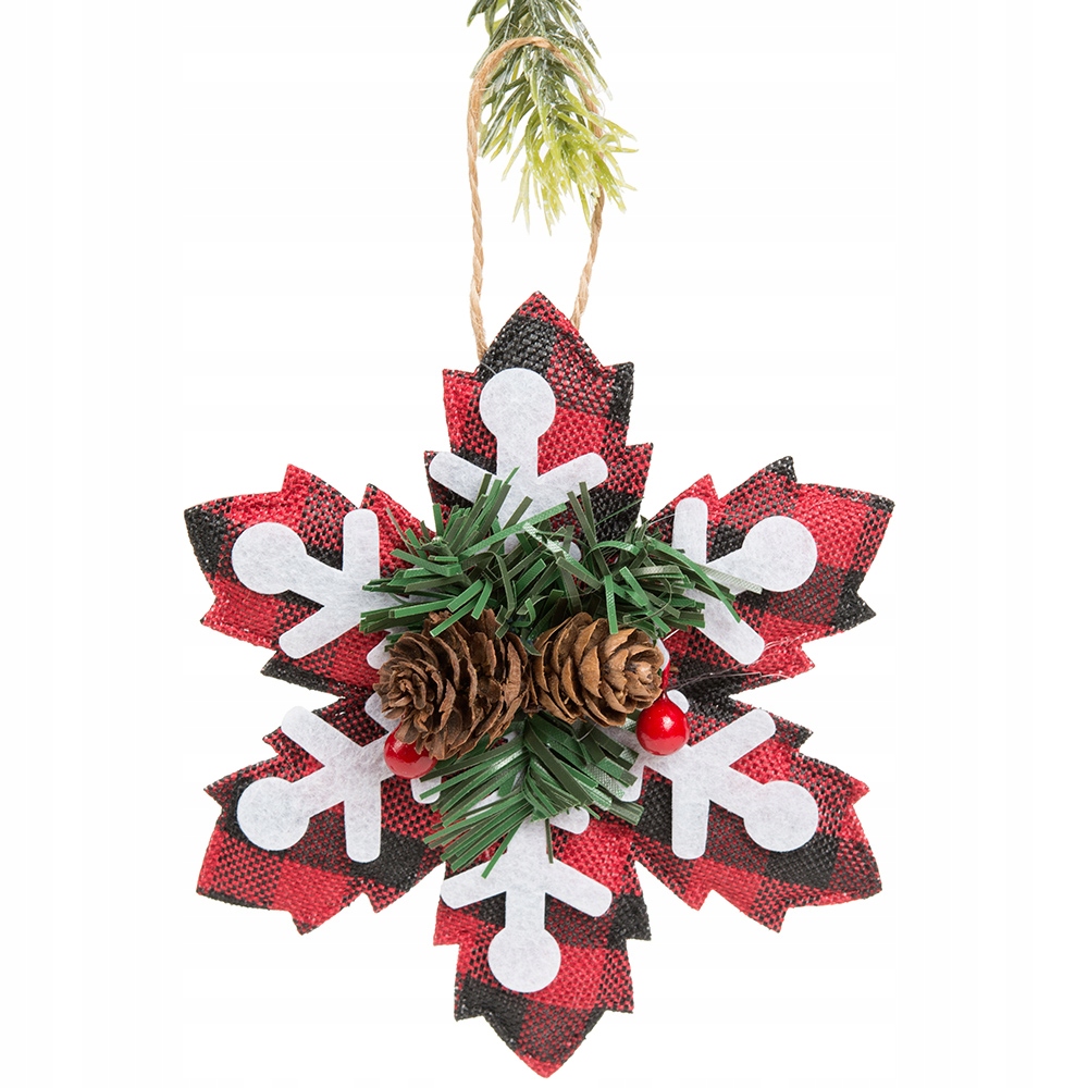 

Zawieszka Gwiazda Betlejemska Czerwona Kratka 16cm