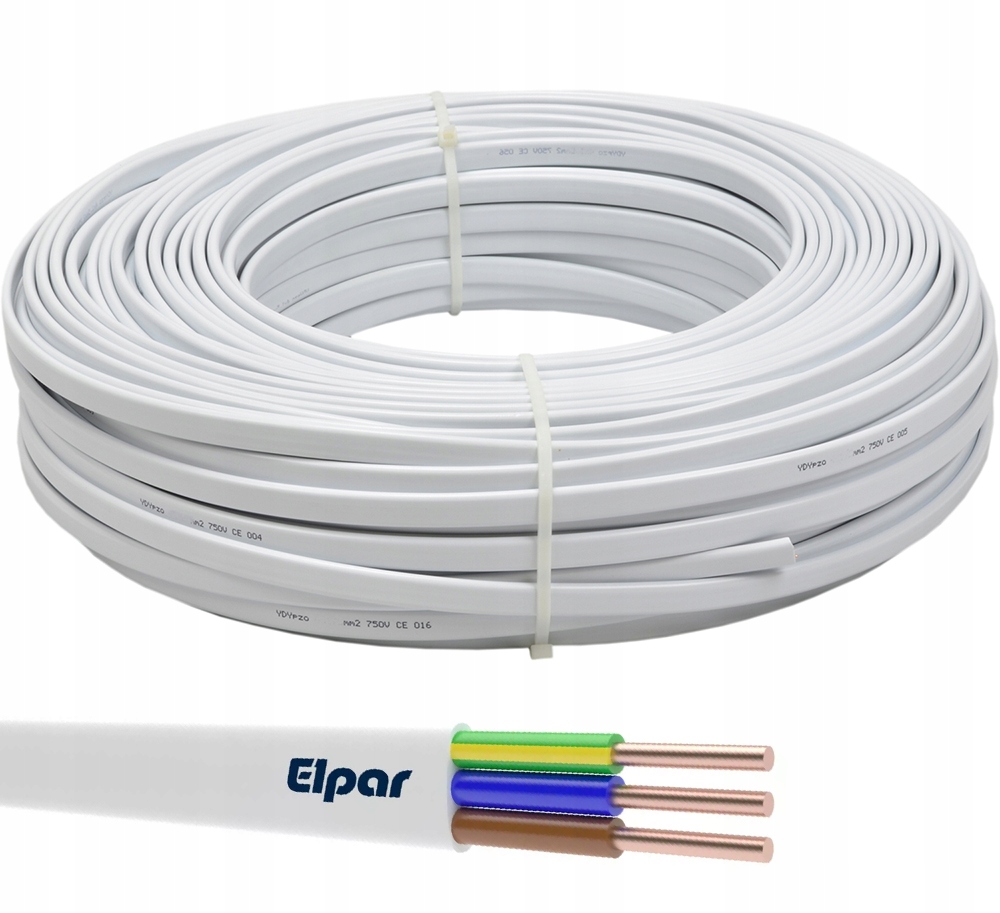 Przewód Płaski elektryczny YDYp Elpar 3 x 1,5 100M