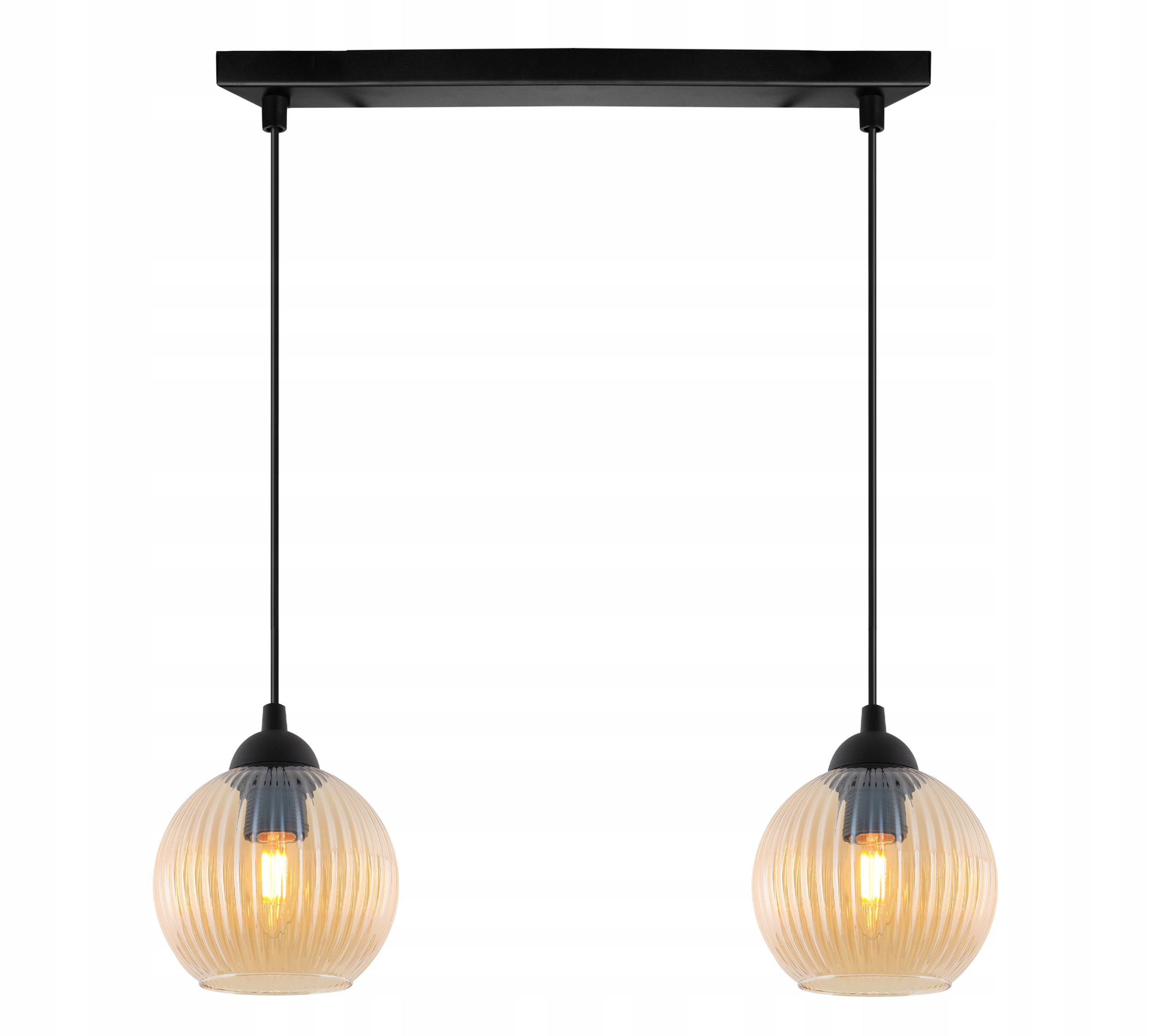 Závěsná Stropní Lampa Lustr Do Jídelny Kuchyně Dvojité Skleněné Koule E27