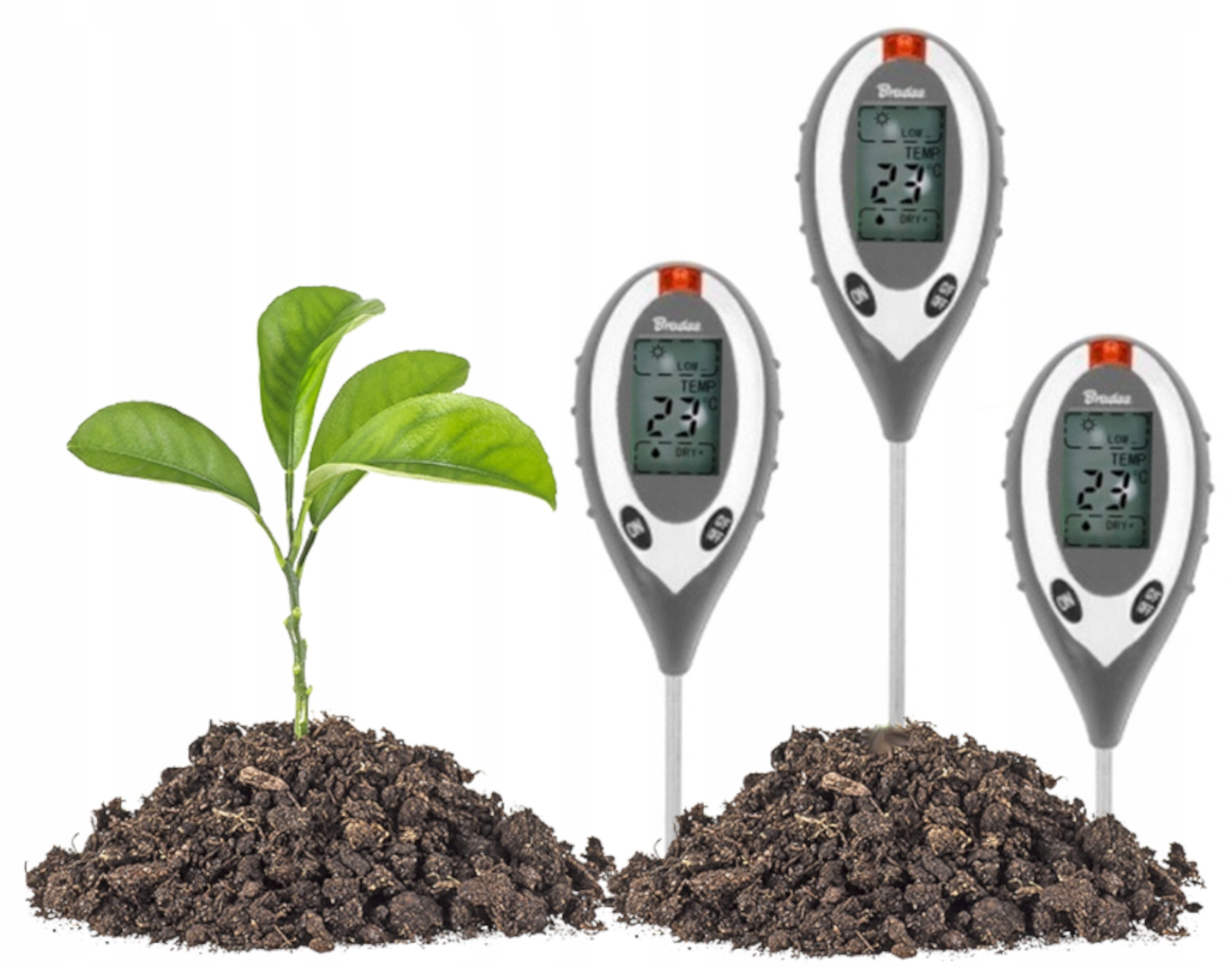 Kyselinoměr Půdní Měřič Vlhkosti Sluneční Teploty Ph 4v1