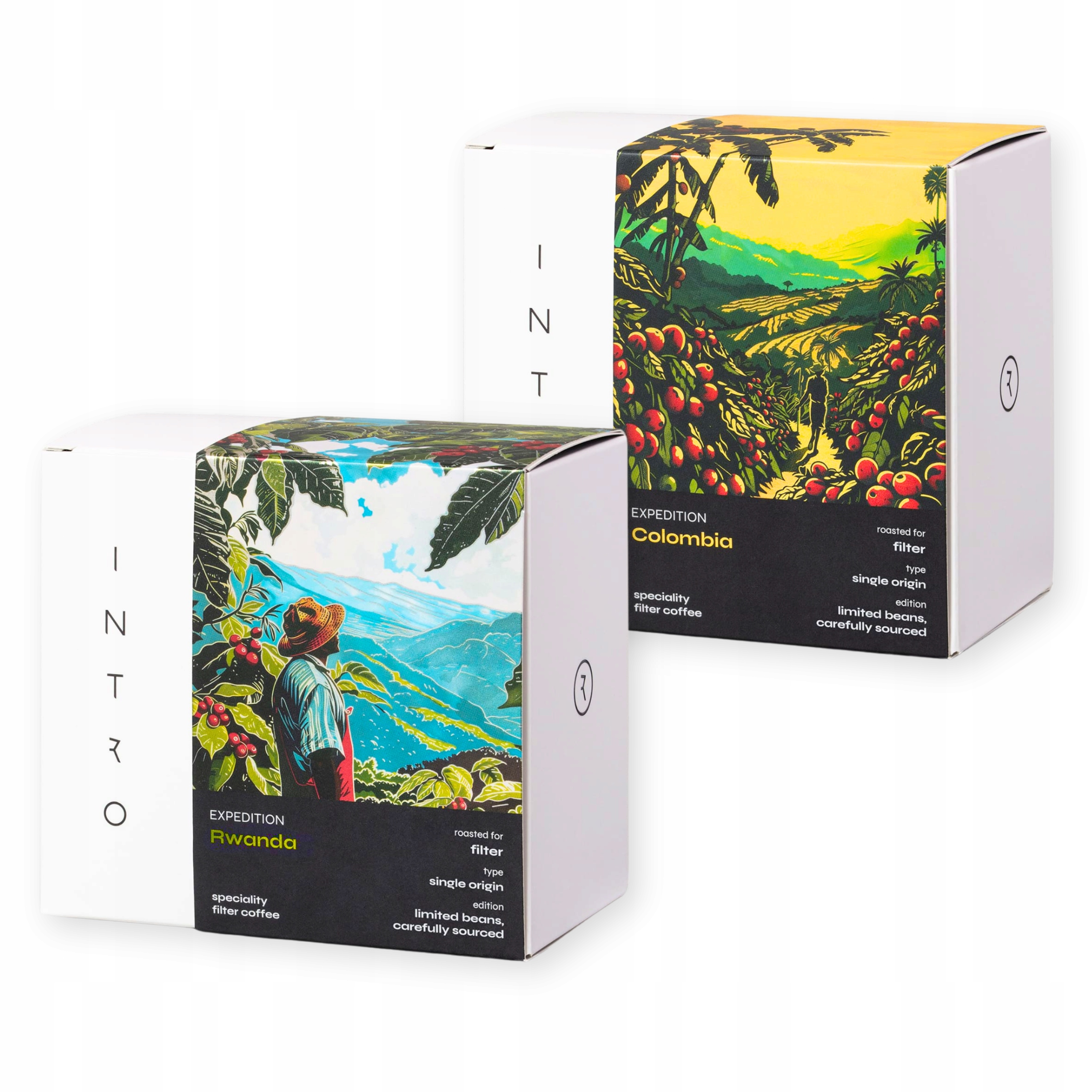 Levně Káva Zrnková Sada 2x250g Rwanda & Kolumbie Káva Speciality pro Překapávanou Kávu