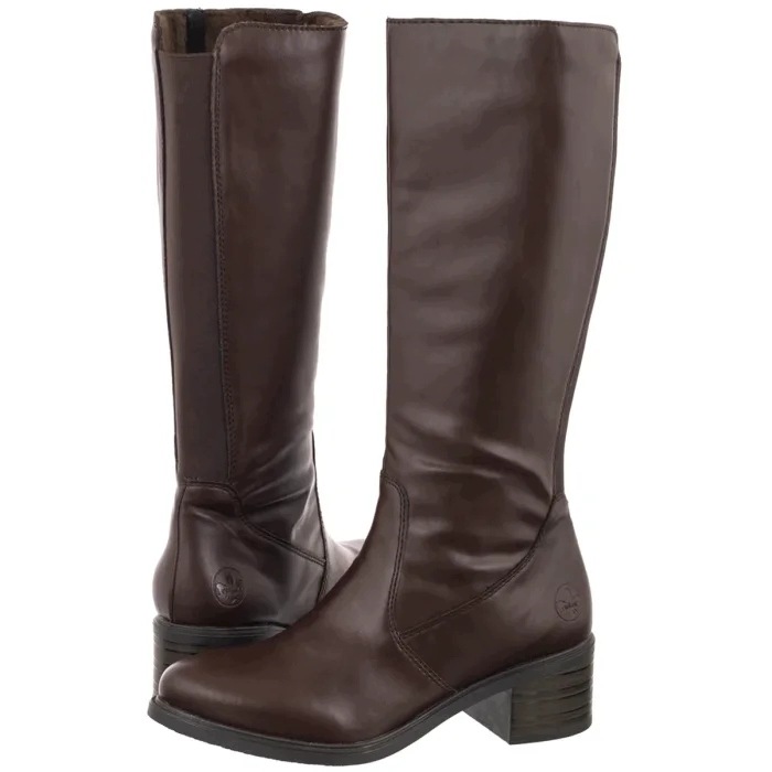 Dámské kozačky na podpatku Rieker Hnědé 74188-25 Brown