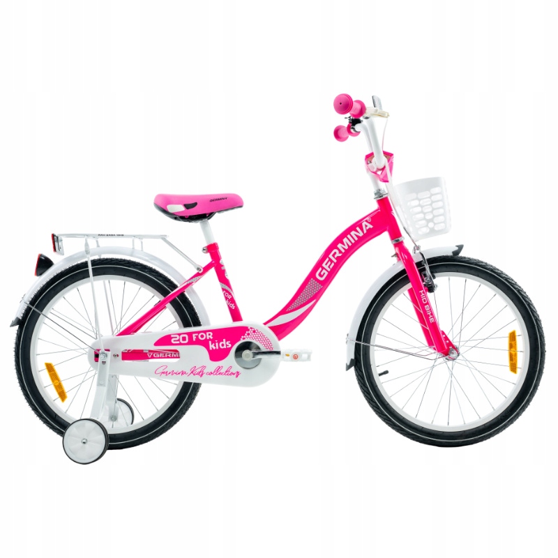 Rower Dziecięcy 20" Germina dla dziewczynki miejski damski kółka boczne