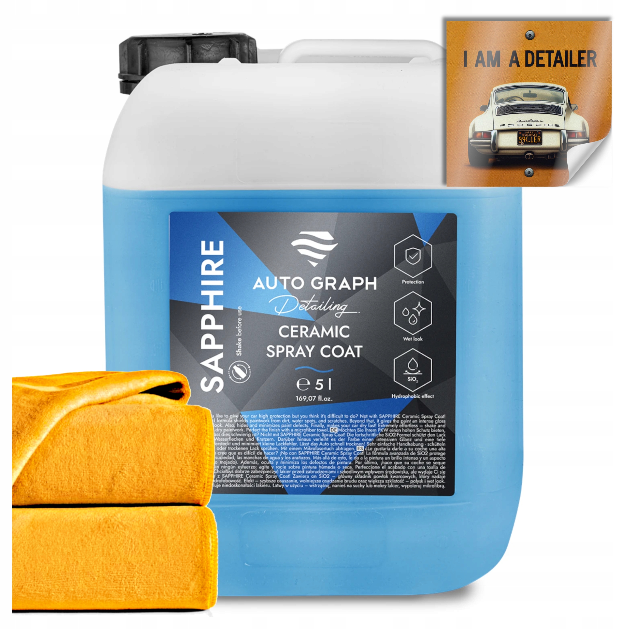 Auto Graph Sapphire 5L Rýchly detailer Qd na detailovanie laku SiO2 Quartz