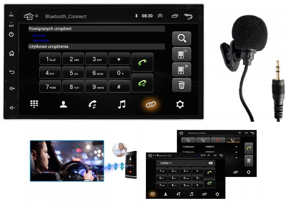 RADIO ANDROID AUTO CAR PLAY BLUETOOTH RDS USB HD Rodzaj akcesoryjny