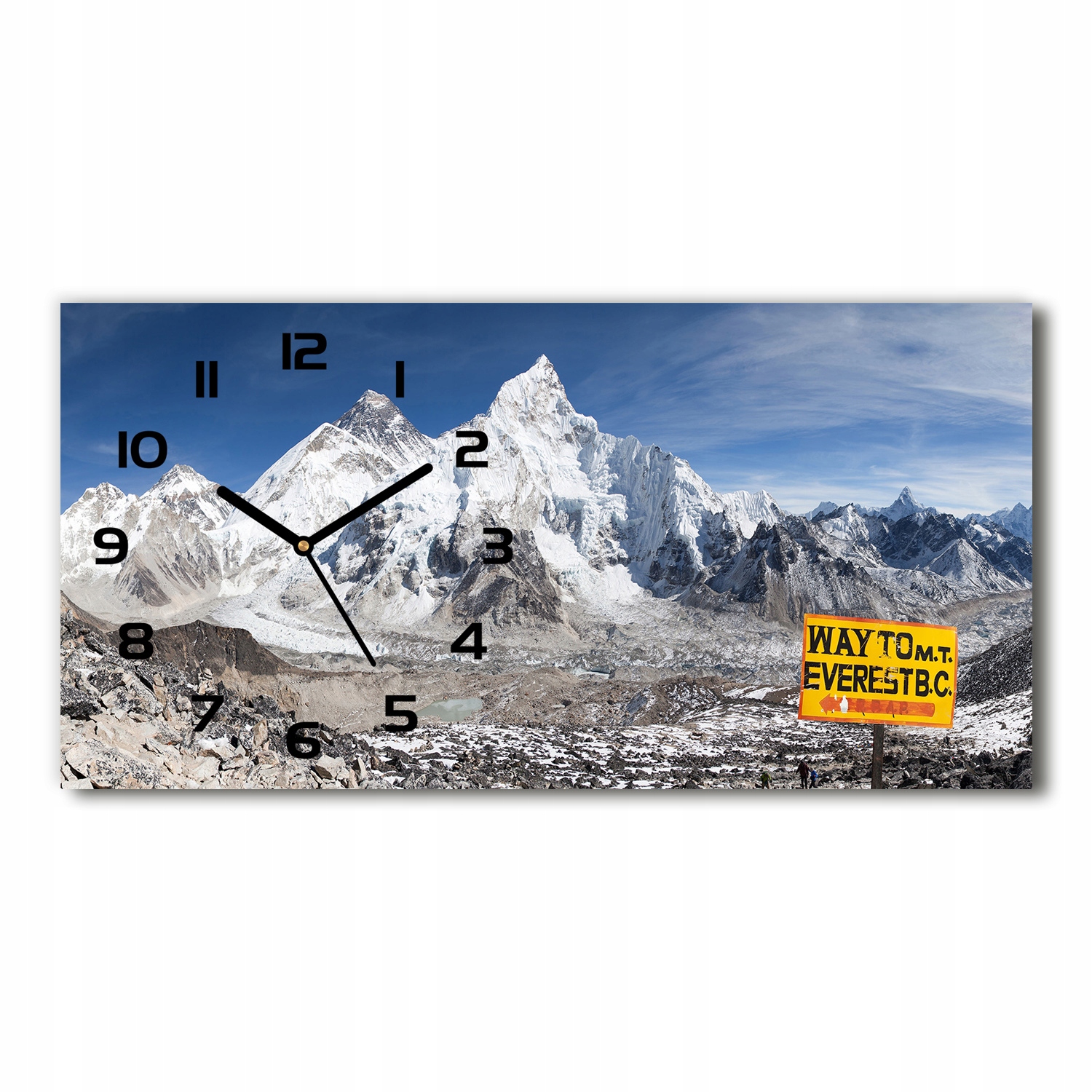 

Zegar ścienny szklany cichy Góra Everest 60x30 cm